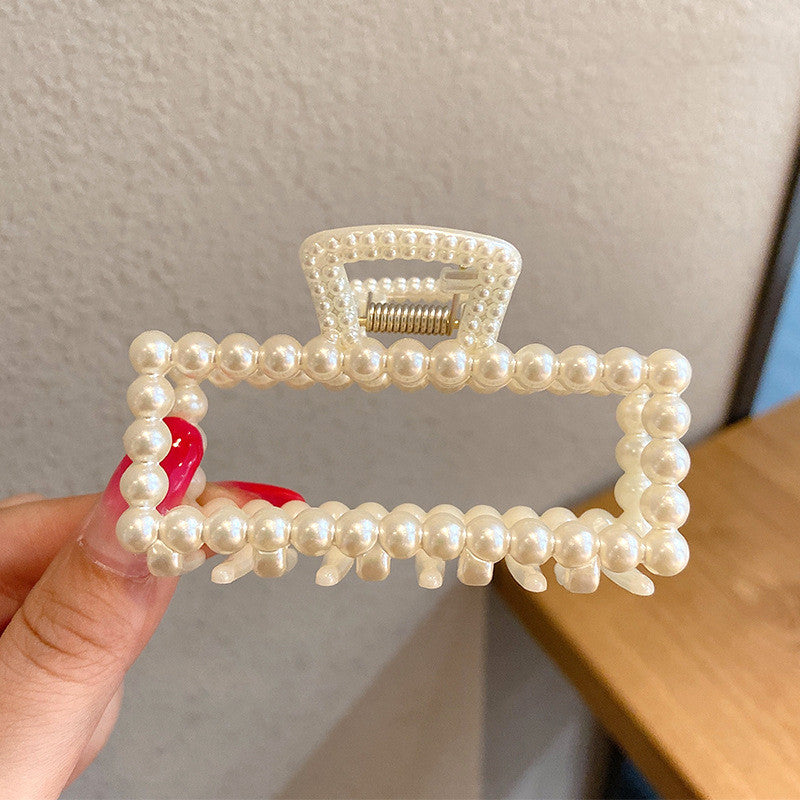 Pearl Hair Clip Grabbing Clip Female Side Clip Temperament Shark Clip