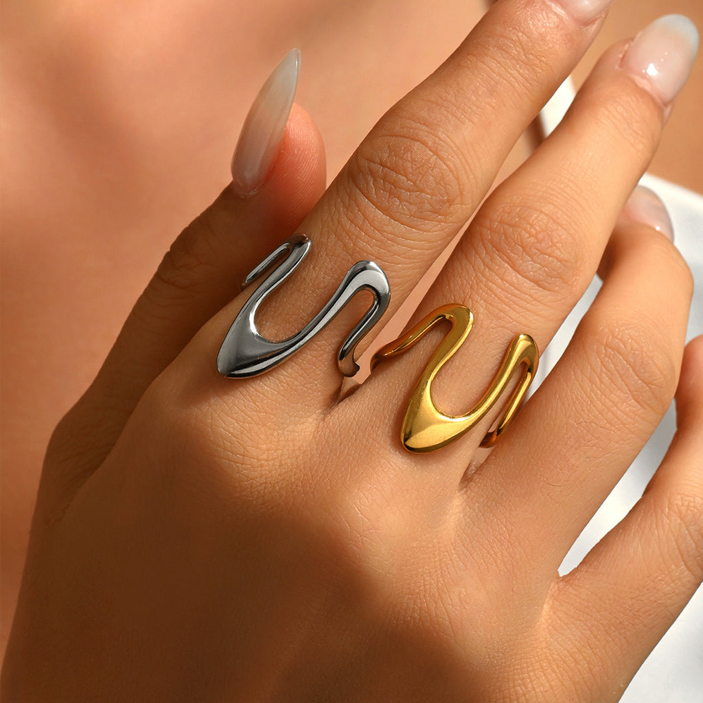 Retro Irregular Bold-Line Open Ring For Women