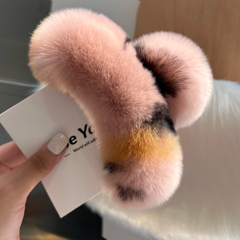 Korea Real Otter Hair Hair Clip Female