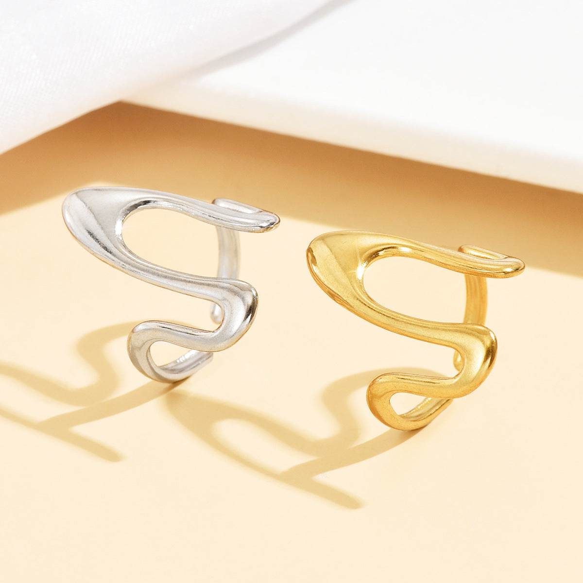 Retro Irregular Bold-Line Open Ring For Women