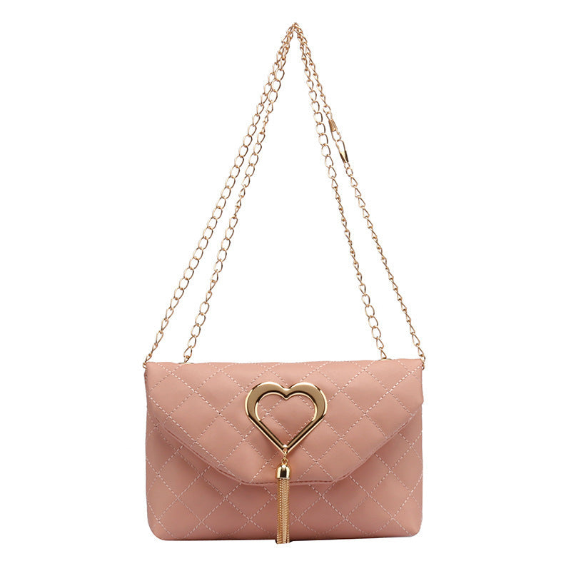 Heart-Shaped Tassel Shoulder Bag