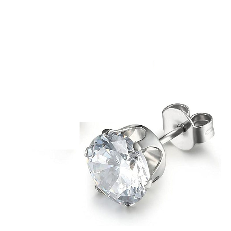 Crown Six-prong High-end AAA Zircon Stud Earrings