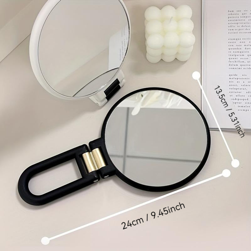 Double-Sided Handheld Portable Folding Makeup Mirror