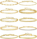 European And American Style Cuban Chain Set Womens Stainless Steel Paperclip Bracelet