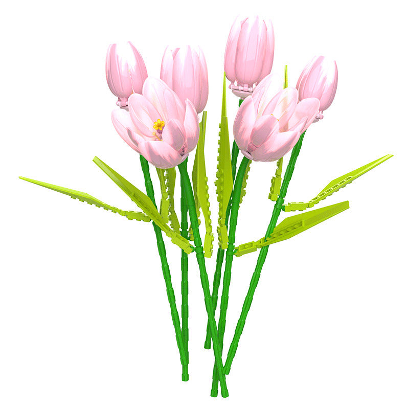 Tulip Building Blocks Flower Assembling Toy Bouquet Decoration