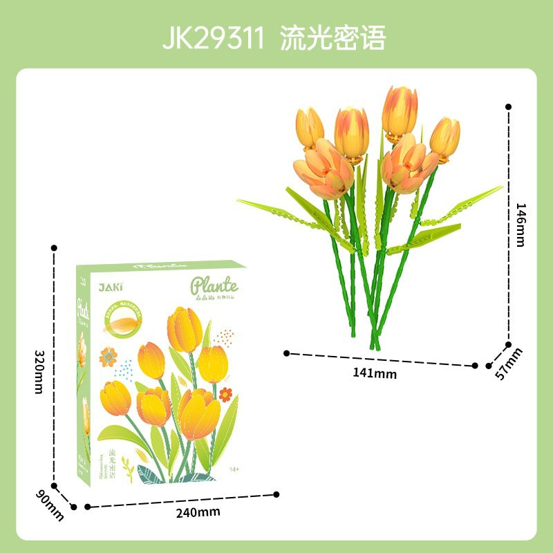 Tulip Building Blocks Flower Assembling Toy Bouquet Decoration