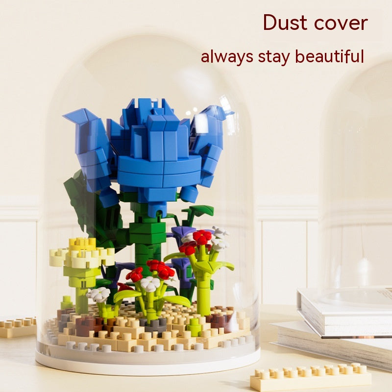 Small Particle Building Blocks Flower Toy Assembled Gift Preserved Flower Ornaments